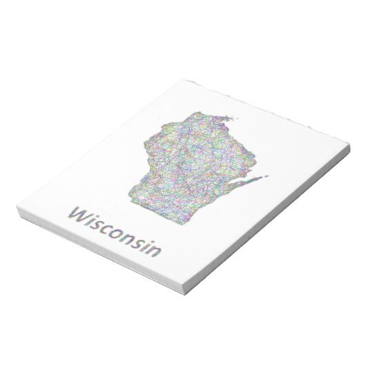Bloc-note Carte du Wisconsin (Tourné)