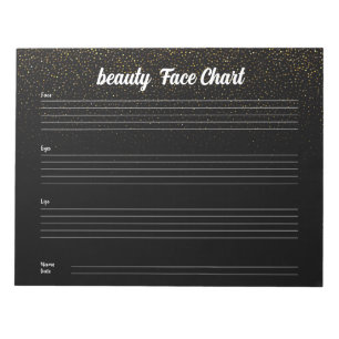 Bloc-note Carte graphique faciale de maquillage professionne