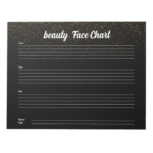 Bloc-note Carte graphique faciale de maquillage professionne (Devant)
