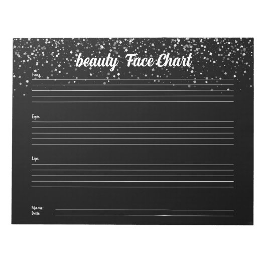 Bloc-note Carte graphique faciale de maquillage professionne (Devant)