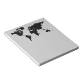 Bloc-note carte graphique noire du monde (Incliné)