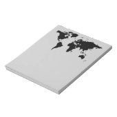 Bloc-note carte graphique noire du monde (Tourné)