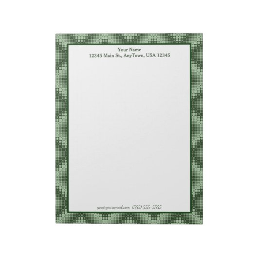 Bloc-note Carte Green Géométrique personnalisable (Tourné)