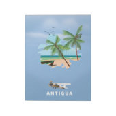 Bloc-note Carte illustrée d'Antigua affiche de voyage (Tourné)