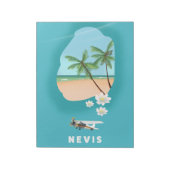 Bloc-note Carte illustrée de l'île caraïbe de Nevis. (Tourné)