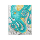 Bloc-note Carte marine de pieuvre turquoise Aquarelle (Tourné)