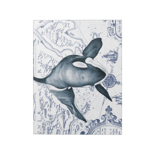 Bloc-note Carte Orca bleu (Tourné)