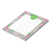 Bloc-note Carte Texas Pink & Green Preppy Motif Monogramme (Tourné)