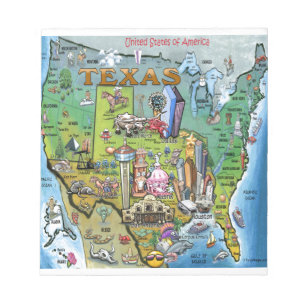 Bloc-note Carte Texas USA
