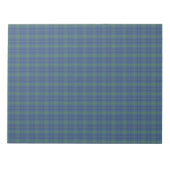 Bloc-note Cartes de Noël Plaid Vert Et Bleu Enveloppe Liner (Devant)