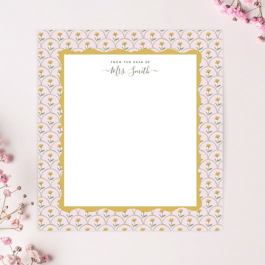 Bloc-note Cartes de notes élégantes à fleurs sauvages