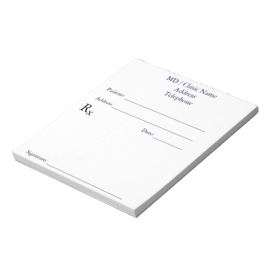 Bloc-note Cartes d'ordonnance manuelles (en blanc) (Tourné)