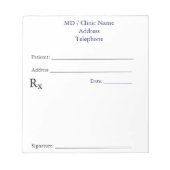 Bloc-note Cartes d'ordonnance manuelles (en blanc) (Devant)