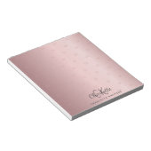 Bloc-note Cartes initiales en monogramme rose pâle nom éléga (Incliné)