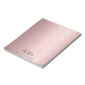 Bloc-note Cartes initiales en monogramme rose pâle nom éléga (Tourné)