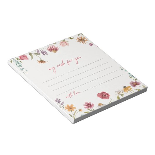 Bloc-note Cartes pour notes fleurs sauvages | FLEUR SAUVAGE (Incliné)