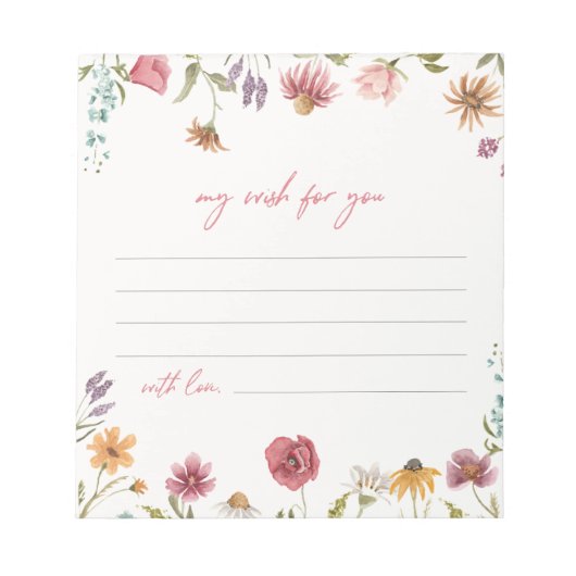 Bloc-note Cartes pour notes fleurs sauvages | FLEUR SAUVAGE (Devant)