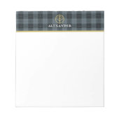 Bloc-note Carton gris noir personnalisable logo or Monogramm (Devant)