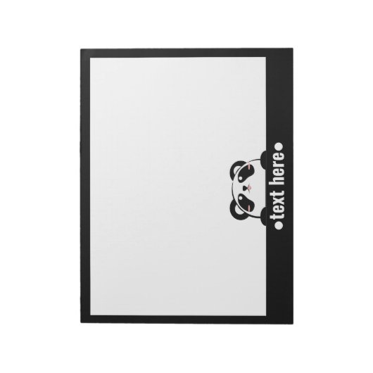 Bloc-note Carton noir blanc Panda Nom mignon (Tourné)