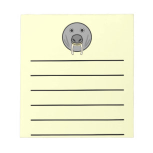 Bloc-note Carton rond mignon Visage Walrus