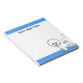 Bloc-note Carton sur mesure Bichon Frise - Pawprint Blue (Incliné)