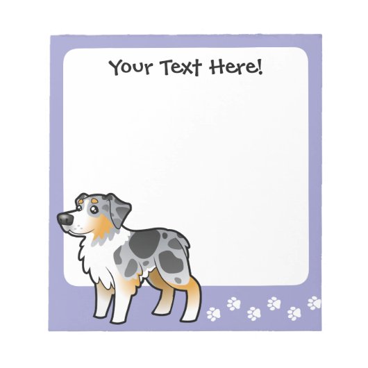 Bloc-note Cartoon Australian Shepherd (Devant)