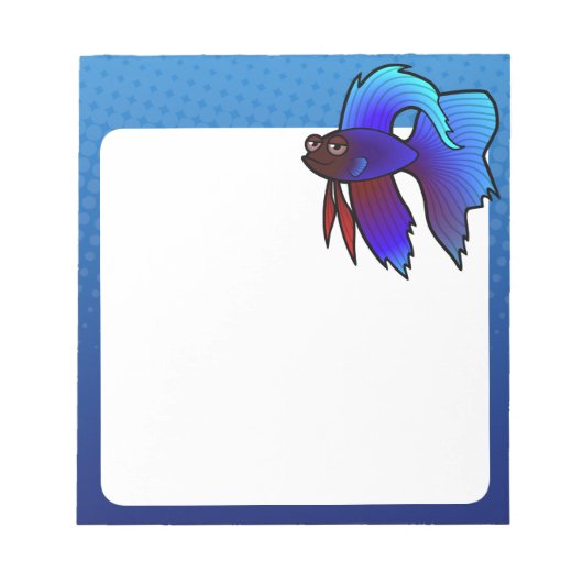 Bloc-note Cartoon Betta Fish / Poisson Siamais de combat (Devant)