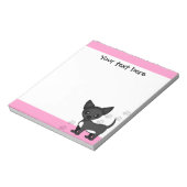 Bloc-note Cartoon noir Chihuahua Empreinte de patte rose (Tourné)
