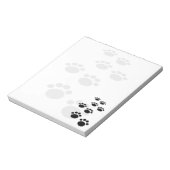 Bloc-note Cartoon noir et gris mignon Pet Paw Trail Post-it (Tourné)