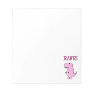 Bloc-note Cartoon T-Rex Dinosaur Mignonne Et Rose En Colère