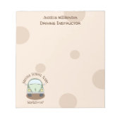 Bloc-note Cartoon Voiture Instructeur d'école de conduite (Devant)