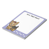 Bloc-note Cartoon Yorkshire Terrier (cheveux courts avec arc (Tourné)
