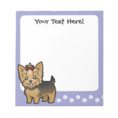 Bloc-note Cartoon Yorkshire Terrier (cheveux courts avec arc (Devant)