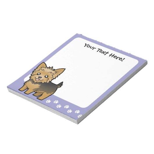 Bloc-note Cartoon Yorkshire Terrier (cheveux courts sans arc (Tourné)