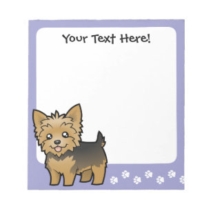 Bloc-note Cartoon Yorkshire Terrier (cheveux courts sans arc