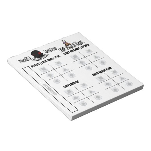 Bloc-note Cartouche d'alimentation de fin RSG (Incliné)