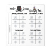 Bloc-note Cartouche d'alimentation de fin RSG (Devant)