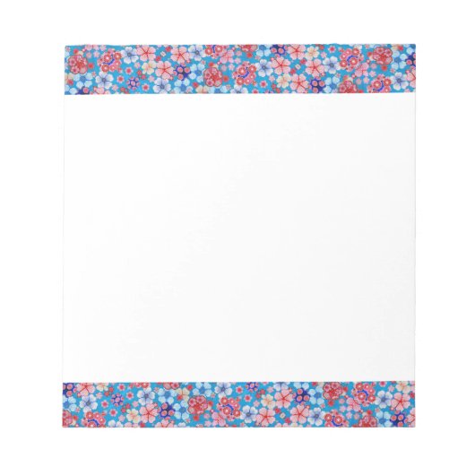 Bloc-note Cascade bleue en cascade Floral Chirimen (Devant)