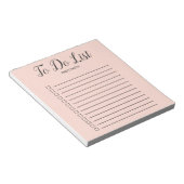 Bloc-note Cases rose pastel avec cases à cocher et monogramm (Incliné)