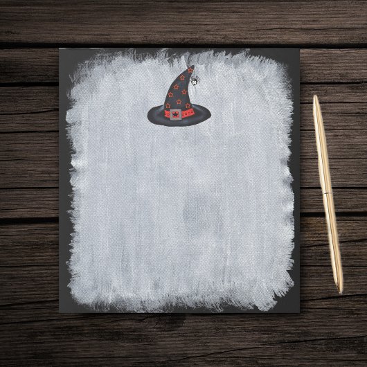 Bloc-note Casquette de sorcière noire étoiles mignonne araig