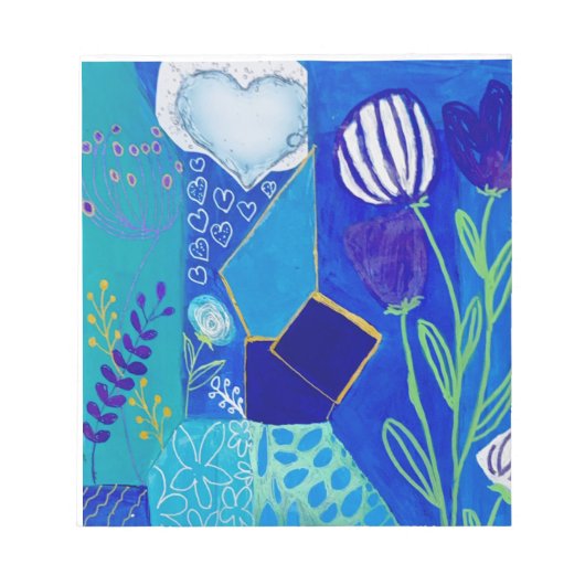 Bloc-note Cassis Bleu en Fleur (Devant)