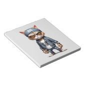 Bloc-note Cat Biker Rebel en cuir Jacket Cool Style urbain (Incliné)