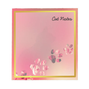 Bloc-note Cat Paw Personnalise Les Imprimantes Orange Pour L
