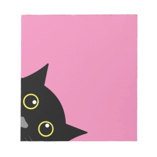 BLOC-NOTE CAT PEEKING ROSE ÉCRITURE PAD STATIONNAIRE