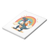 Bloc-note Cat Riding Dinosaur T-Rex Kitten Rainbow Dino Funn (Tourné)
