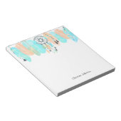 Bloc-note Catcher de rêve Blue et Coral Feather (Incliné)