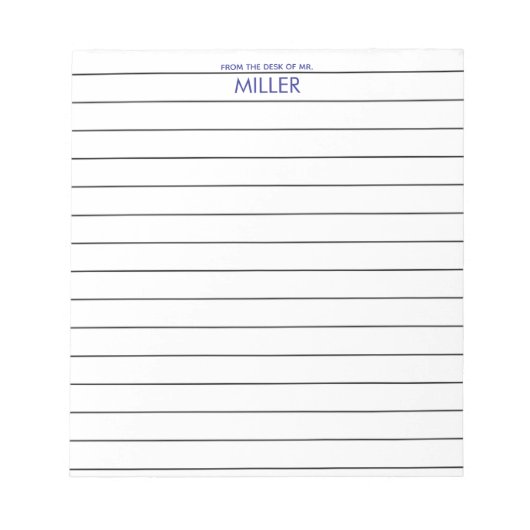 Bloc-note Catchy Teacher Lined Paper From The Desk Of  (Devant)