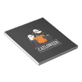 Bloc-note Catloween Drôle Chat Halloween Fantôme Citrouille (Incliné)