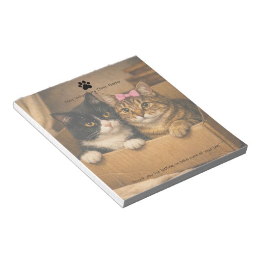 Bloc-note Cats in a Box Custom Veterinary Clinic Notepad (Incliné)