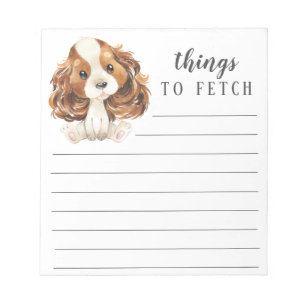 Bloc-note Cavalier King Charles Spaniel choses à rapporter